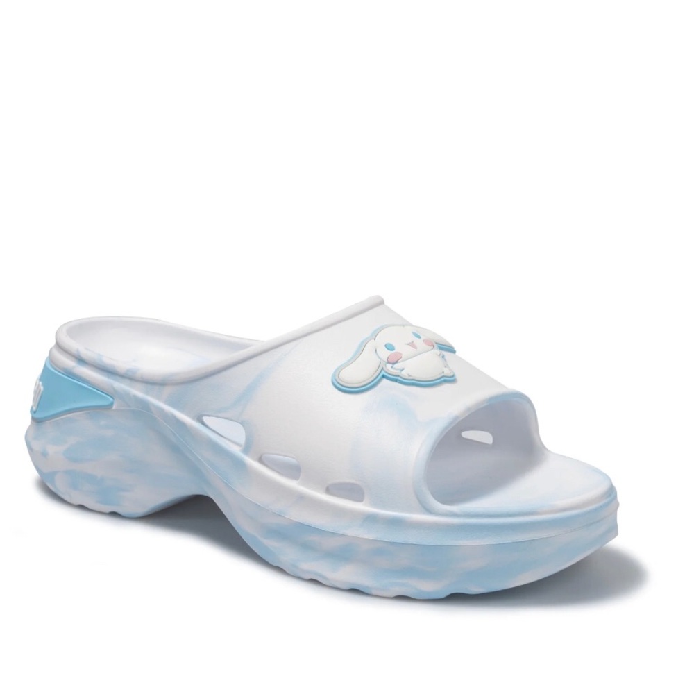 Cinnamoroll white blue marble swirl‎ Molded Platform Slides size 11 brand new